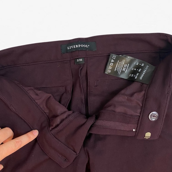 Women’s Liverpool Chinos Tailored dark purple dress pants slacks size 2 / 26 - Picture 4 of 6